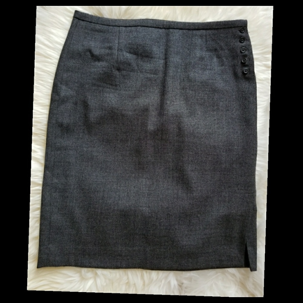 J. CREW WOOL BLEND SIDE SLIT CARRER SKIRT